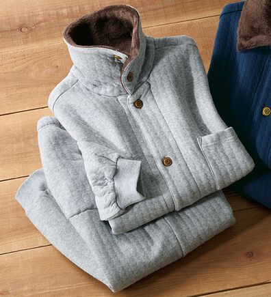 「暖か仕様の表裏綿１００％キルトパジャマ（メンズルームウェア）」