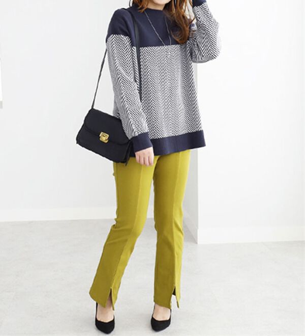 BELLUNA（ベルーナ）の「ヘリンボーン柄ニットプルオーバー（ニット・セーター）」｜詳細画像