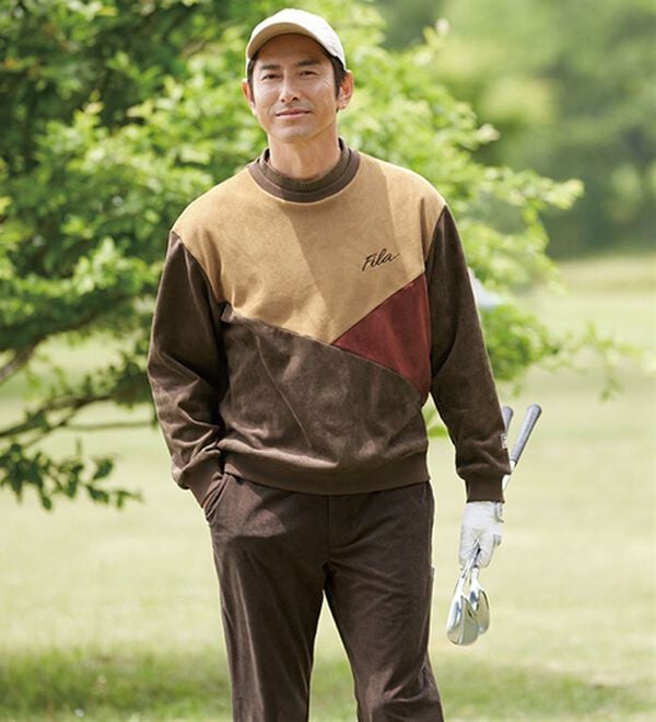 「＜フィラ＞スエード調ニット使い裏ボアトレーナー（メンズトレーナー）」｜詳細画像