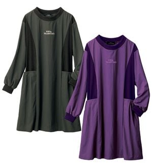 ルフラン（ルフラン）の「【２色組】【Ｓ．Ｖ】異素材使い上品ナイロンかっぽう（パジャマ・ルームウェア）」｜2色組