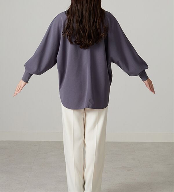 BELLUNA（ベルーナ）の「Ｔシャツ感覚なのにきちんとブラウス見え！カットジョーゼットプルオーバー（カットソー）」｜詳細画像