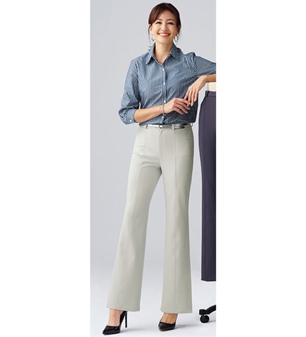 BELLUNA（ベルーナ）の「ハイテンションカルゼ素材美脚パンツ　ブーツカット（フルレングスパンツ）」｜詳細画像