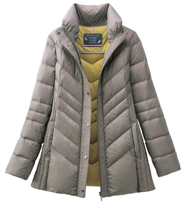 ルフラン（ルフラン）の「すっきり軽量ダウンジャケット（ダウンコート・ジャケット・ベスト）」｜モカ系