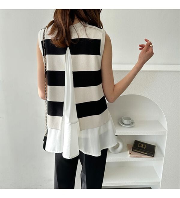 GeeRA（ジーラ）の「ペプラムタンク付ニットプルオーバー（アンサンブル）」｜詳細画像