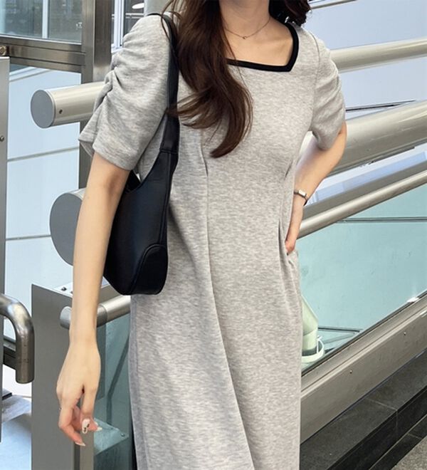 GeeRA（ジーラ）の「バックオープン配色リブワンピース（その他ワンピース）」｜詳細画像