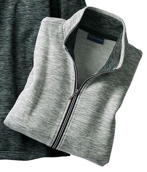 「裏起毛スタンドジャケット（メンズジャケット）」｜杢グレー