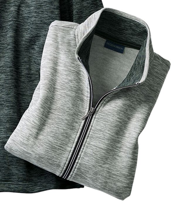 「裏起毛スタンドジャケット（メンズジャケット）」｜杢グレー