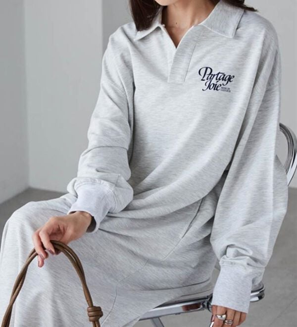 RANAN（ラナン）の「バックプリントポロ襟裏毛ワンピース（その他ワンピース）」｜詳細画像