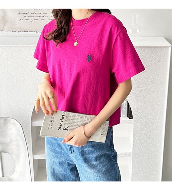 GeeRA（ジーラ）の「【Ｕ．Ｓ．　ＰＯＬＯ　ＡＳＳＮ．】ショート丈Ｔシャツ（Tシャツ）」｜詳細画像