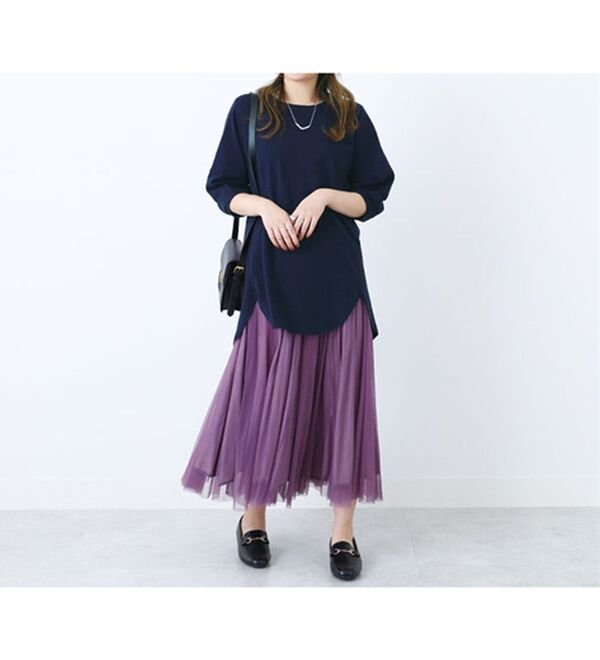 BELLUNA（ベルーナ）の「スリットデザインふんわり袖チュニック（チュニック）」｜詳細画像