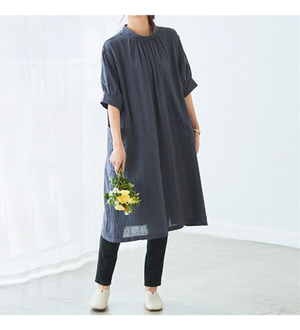 BELLUNA（ベルーナ）の「オーガニックコットンダブルガーゼワンピース（その他ワンピース）」｜詳細画像