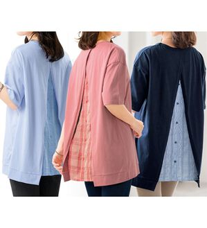 ルフラン（ルフラン）の「【３色組】バックシャン重ね着風チュニック（チュニック）」｜3色組