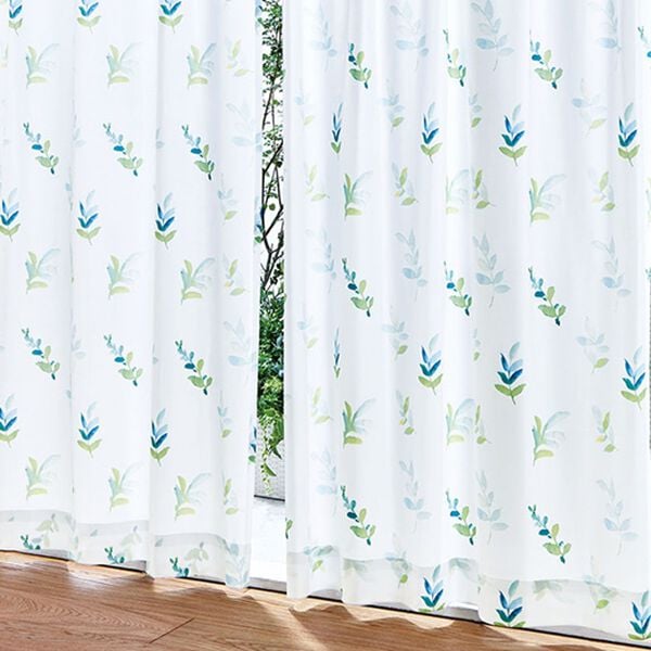 「おしゃれな柄の多機能レースカーテン（レースカーテン）」｜リーフ