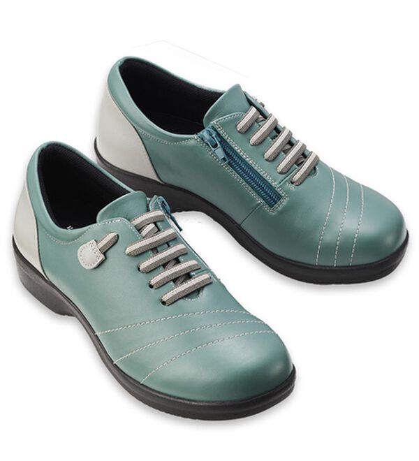 ルフラン（ルフラン）の「＜ラシーナリュクス＞４Ｅ牛革甲ゴムシューズ（スニーカー）」｜ターコイズ