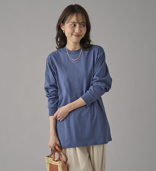 BELLUNA（ベルーナ）の「強撚綿１００％長袖プルオーバー（カットソー）」｜詳細画像