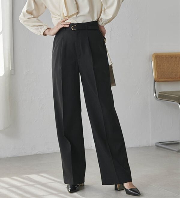 RANAN（ラナン）の「洗える！ベルト付ワイドパンツ（ワイドパンツ・ガウチョ）」｜詳細画像