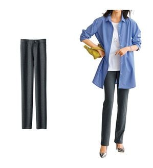 BELLUNA（ベルーナ）の「なめらかボンディング美脚ストレートパンツ（フルレングスパンツ）」｜杢チャコール