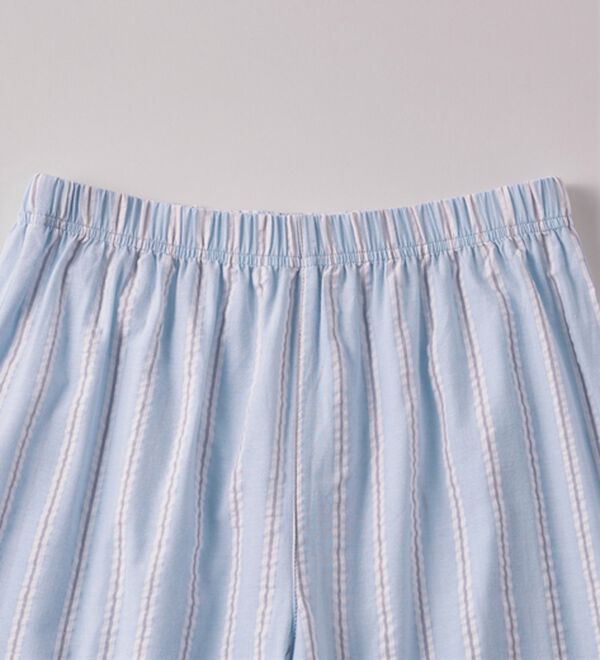 YU'NOW（ユナウ）の「【半袖＋ロングパンツ】綿１００％サッカーシャツパジャマ（パジャマ・ルームウェア）」｜詳細画像