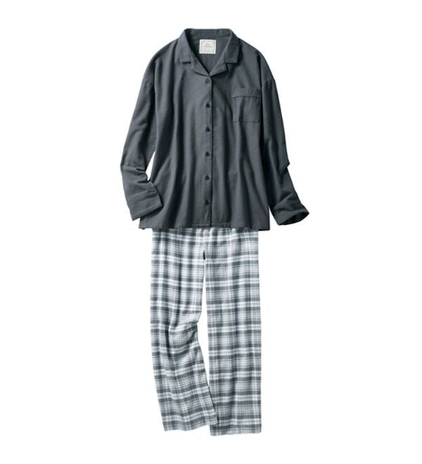 YU'NOW（ユナウ）の「【上下２点セット】コットンネルシャツパジャマセット（パジャマ・ルームウェア）」｜詳細画像