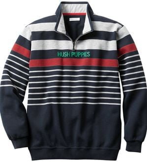 「＜ハッシュパピー・ゴルフ＞ラウンドで映えるボーダートレーナー（メンズトレーナー）」｜ネイビー