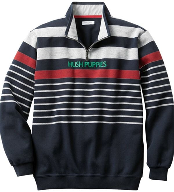 「＜ハッシュパピー・ゴルフ＞ラウンドで映えるボーダートレーナー（メンズトレーナー）」｜ネイビー