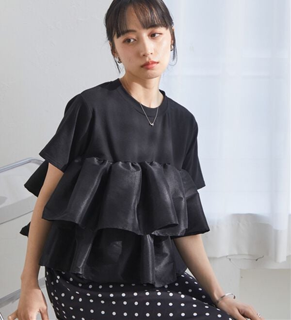 RANAN（ラナン）の「シャイニーフリルTシャツ（Tシャツ）」｜詳細画像