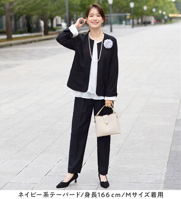 Viola e Viola（ヴィオラ エ ヴィオラ）の「【選べるボトムス】２点セット洗える！ツイードセットアップスーツ（パンツスーツ）」｜詳細画像