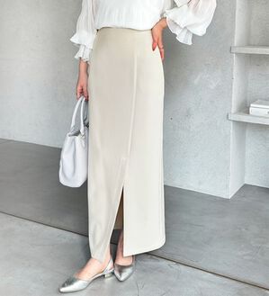 GeeRA（ジーラ）の「オンオフ着られる！スリットタイトスカート（ロングスカート）」｜アイボリー