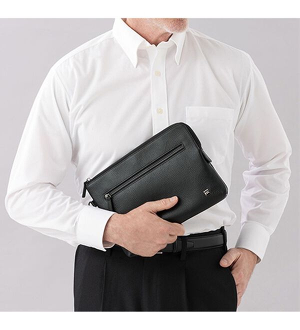 「＜ヒロコ・コシノ　オムベーシック＞大人の本革２ＷＡＹスマートショルダー（メンズショルダーバッグ）」｜詳細画像