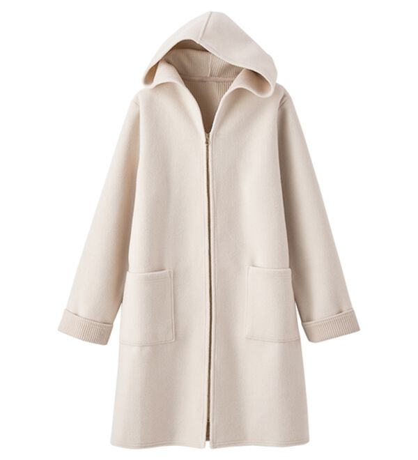 BELLUNA（ベルーナ）の「裏あぜ素材フードデザインコート（ロングコート）」｜詳細画像