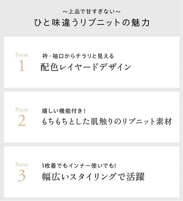 GeeRA（ジーラ）の「シアー配色レイヤード風リブニット（ニット・セーター）」｜詳細画像