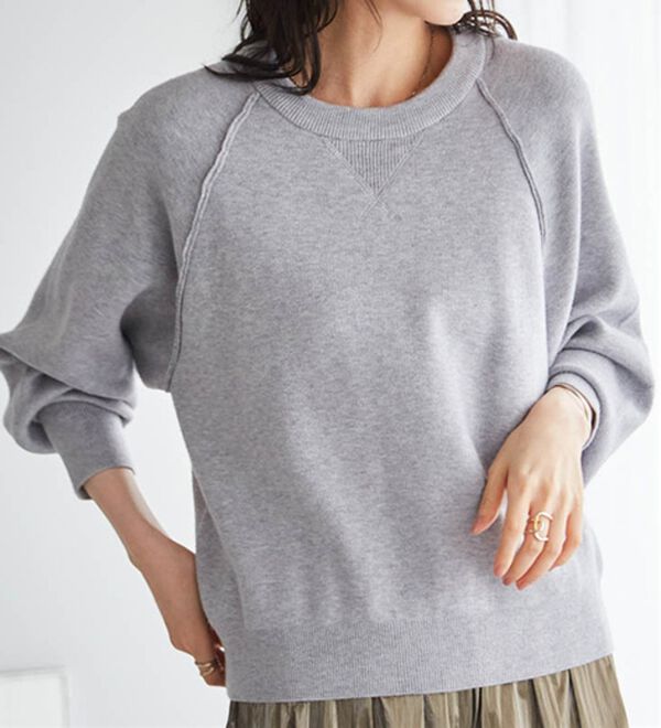 RANAN（ラナン）の「パチパチしにくい！大人のきれいめトレーナーニット（ニット・セーター）」｜詳細画像