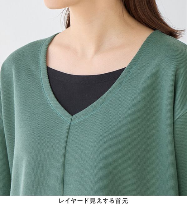 Viola e Viola（ヴィオラ エ ヴィオラ）の「微起毛あったかレイヤード風Ｖネックトップス（カットソー）」｜詳細画像