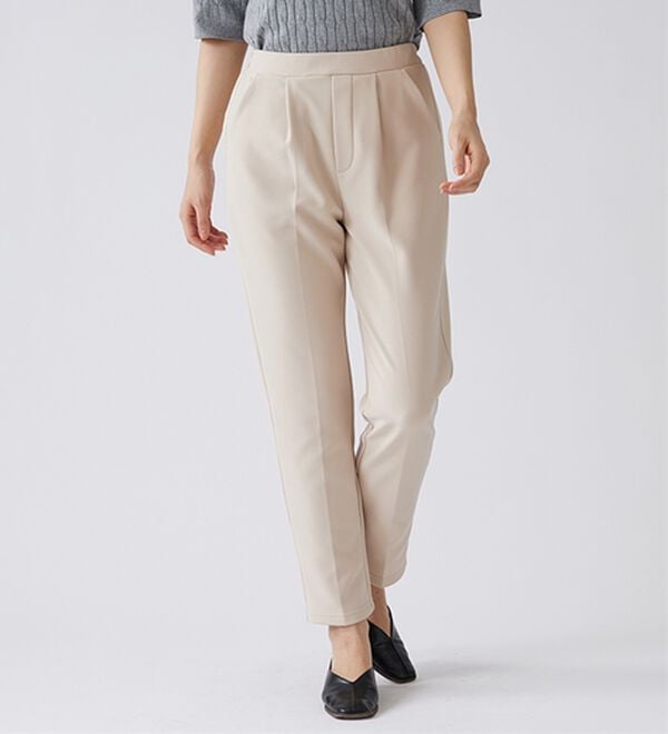 BELLUNA（ベルーナ）の「裏起毛ジョーゼット素材テーパードパンツ（テーパードパンツ）」｜詳細画像