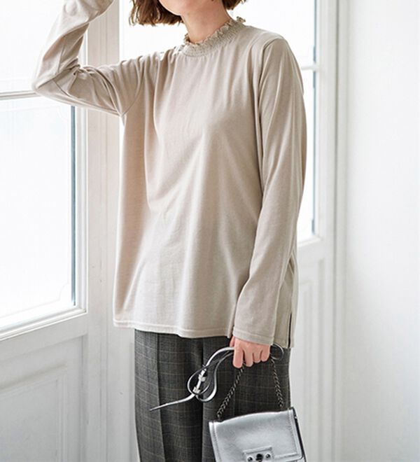 BELLUNA（ベルーナ）の「シャーリング衿ベストアンサンブル（アンサンブル）」｜詳細画像