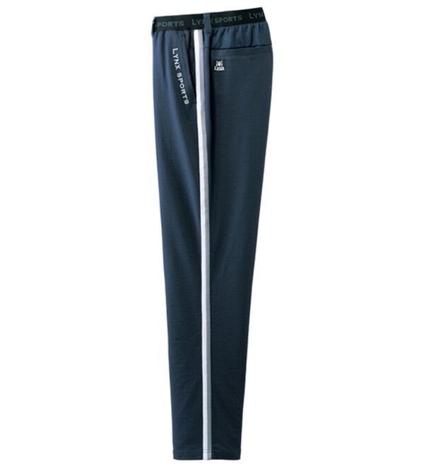 「＜リンクススポーツ＞風通すシアサッカーパンツ（メンズフルレングスパンツ）」｜ネイビー