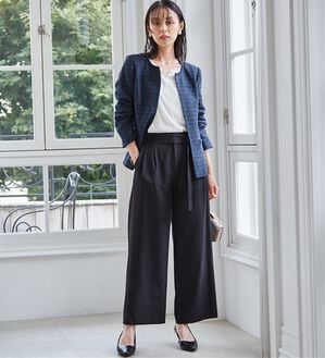 RANAN（ラナン）の「【４点セット】洗える！選べるボトムスーツセット（パンツスーツ）」｜ﾈｲﾋﾞｰ(ﾎﾜｲﾄﾌﾞﾗｳｽ／ﾜｲﾄﾞ)