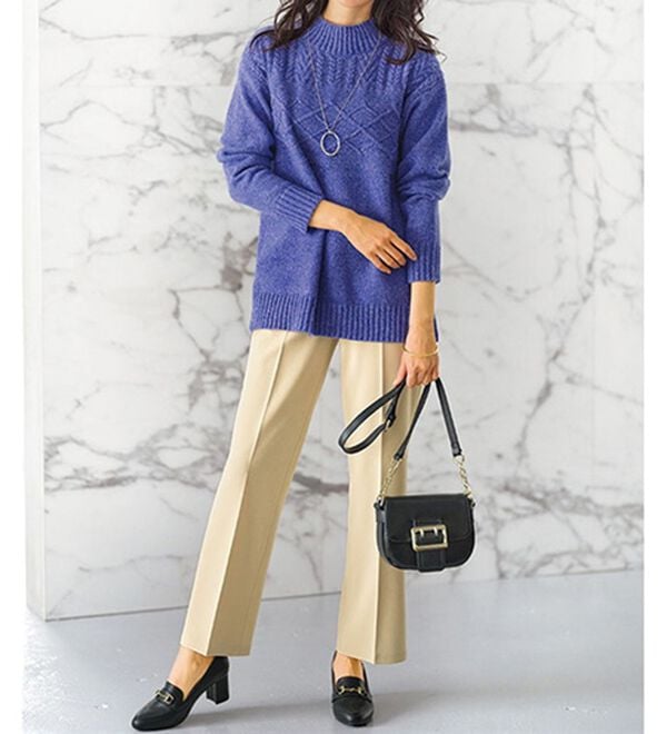 BELLUNA（ベルーナ）の「ジョーゼット素材フレアーパンツ（フルレングスパンツ）」｜詳細画像