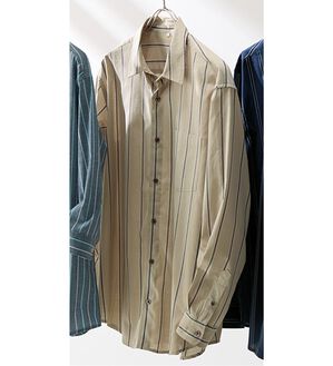 「風ごこち柔らかシャツ（メンズシャツ）」｜ベージュ系長袖