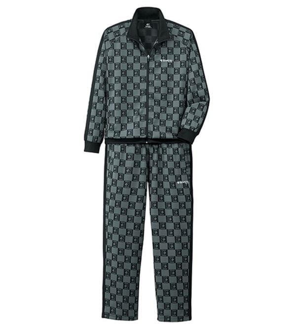 「＜ケイパ＞モノグラムジャカードジャージスーツ（メンズルームウェア）」｜ブラック