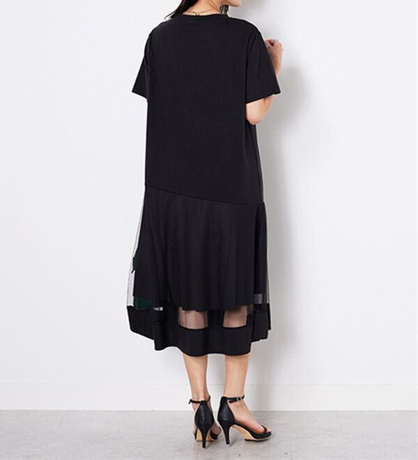 BELLUNA（ベルーナ）の「【Ｌａｇｒｉｌｕａ】裾チュール切替ロング丈ワンピース（カットソーワンピース）」｜詳細画像