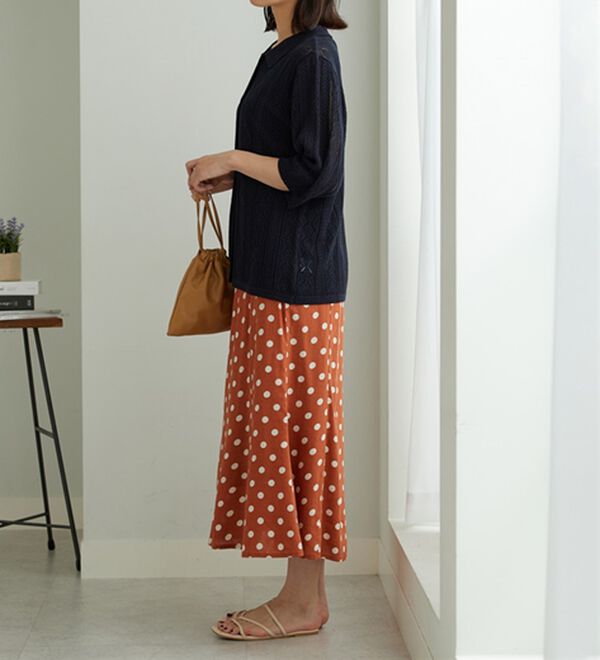 BELLUNA（ベルーナ）の「衿付き透かし編みニットカーディガン（ニットカーディガン）」｜詳細画像