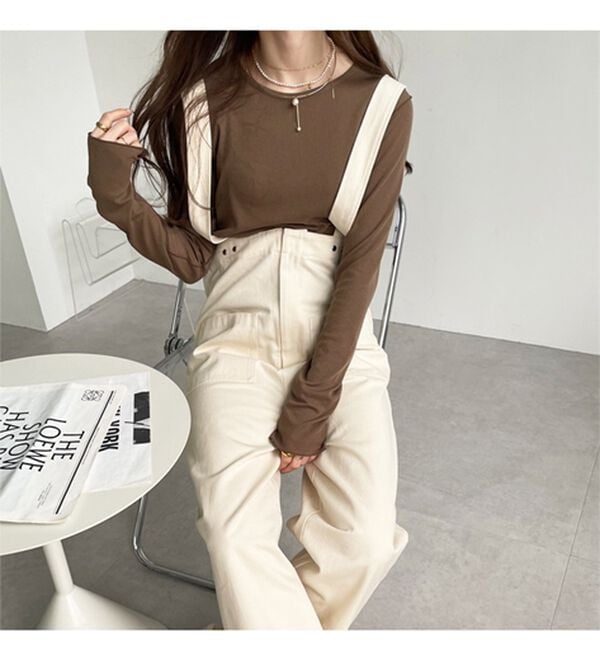 GeeRA（ジーラ）の「綿混ツイルハイウエストサロペット（オールインワン）」｜詳細画像