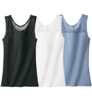 「【３色組】レースがお洒落な２ＷＡＹタンク（肌着・インナーウェア）」｜3色組