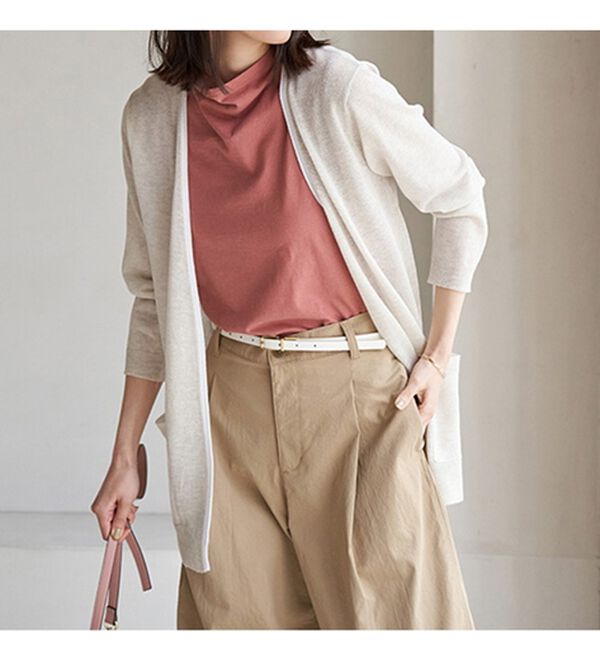 BELLUNA（ベルーナ）の「涼やか強撚綿１００％脇汗対策ハイネックタンクトップ（タンクトップ・キャミソール）」｜詳細画像