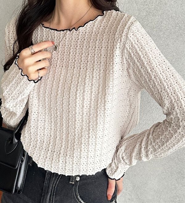 GeeRA（ジーラ）の「表面感配色メローカットソー（カットソー）」｜詳細画像