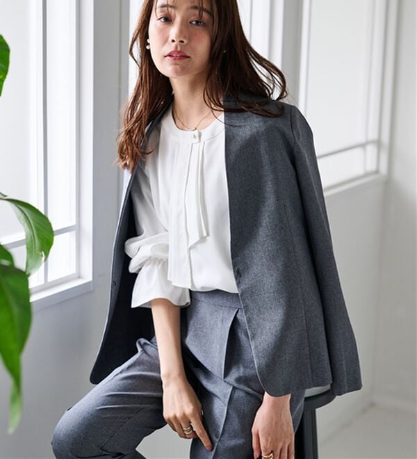 RANAN（ラナン）の「【選べる衿】2点セットベーシックスーツ（パンツスーツ）」｜詳細画像