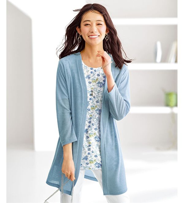 上品レース花柄プリントカーディガンアンサンブル - ベルーナ【公式】 