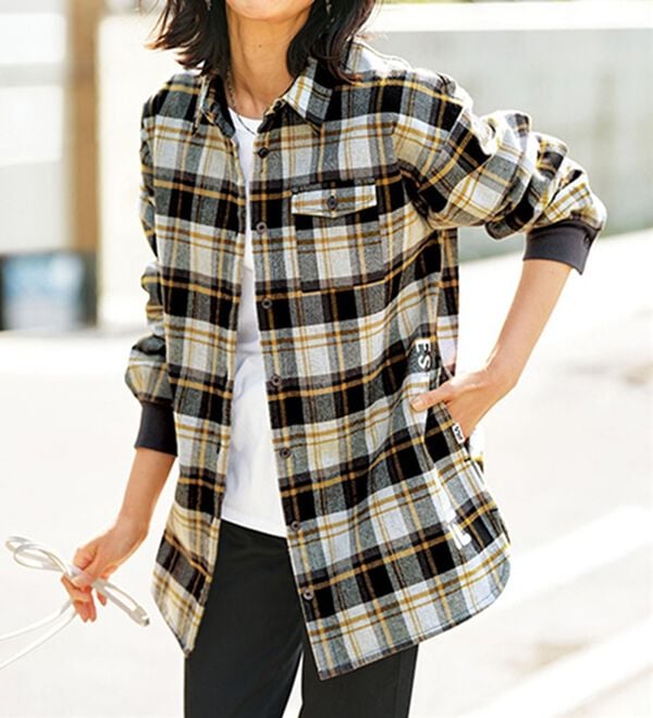 BELLUNA（ベルーナ）の「＜ＦＩＬＡ＞裏フリースチェック柄シャツジャケット（その他ジャケット）」｜モノトーン系チェック