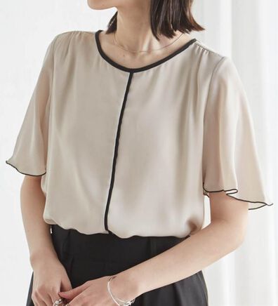 RANAN（ラナン）の「ひんやり！配色ディテールインナー付ブラウス（ブラウス）」